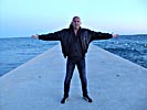 M on the beach